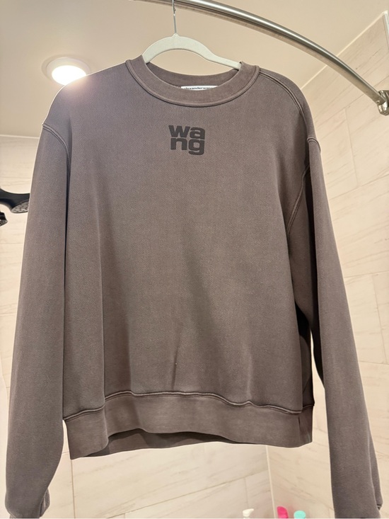 Alexander Wang Tops - Alexander Wang brown gray logo crewneck sweatshirt